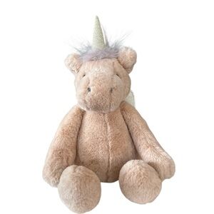 Mon Ami Luna Unicorn Fairy Blush Pink Cream Glitter Wings Plush Lovey Toy